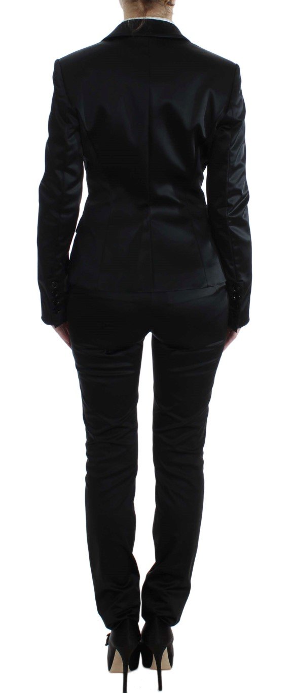 Black Stretch Two Button Suit