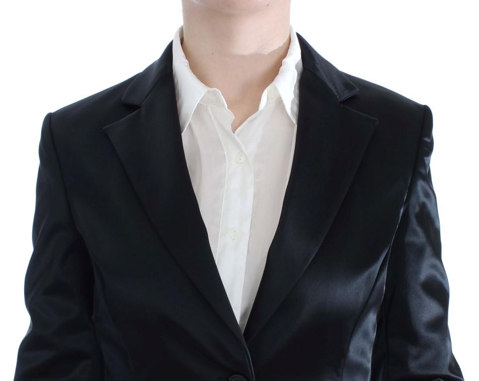 Black Stretch Two Button Suit