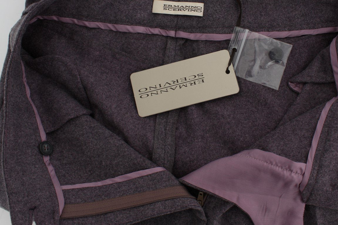 Purple Wool Stretch Dress Pants