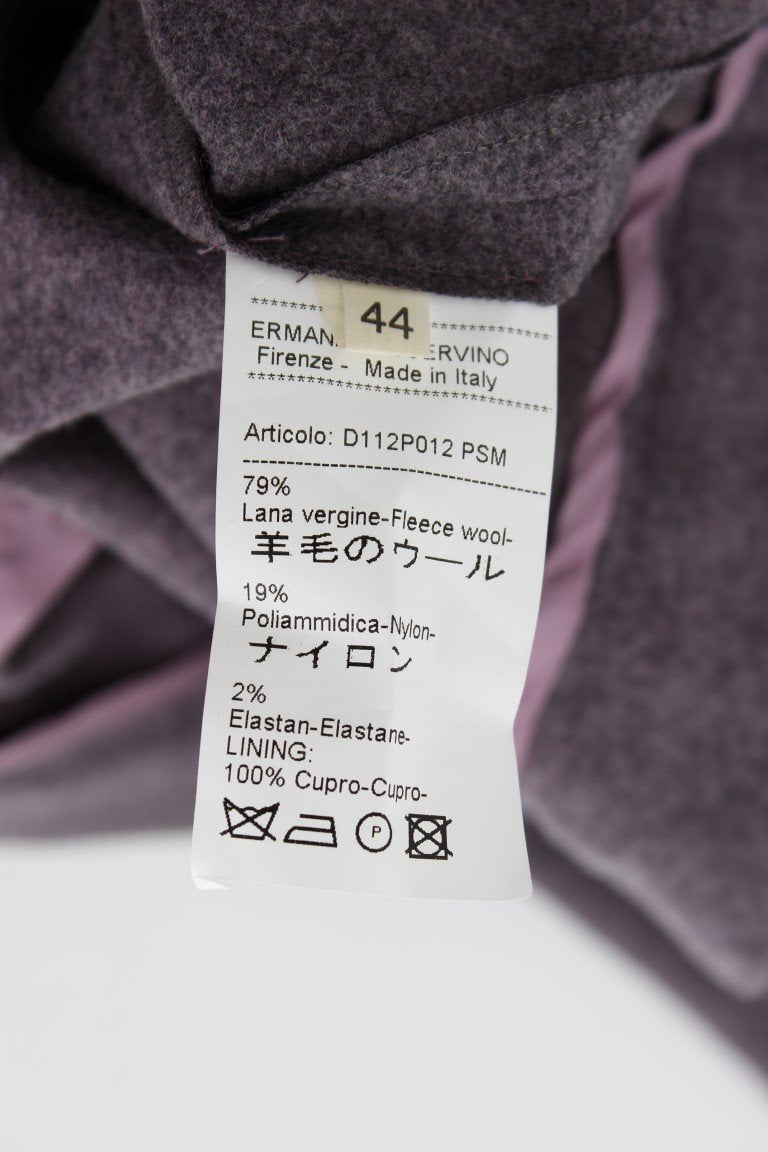 Purple Wool Stretch Dress Pants