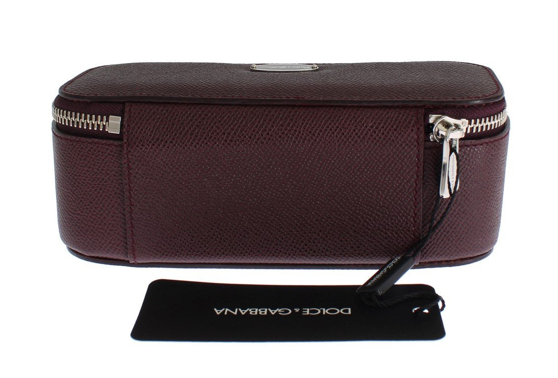 Bordeaux Leather Jewelry Sunglasses Case Box Organizer