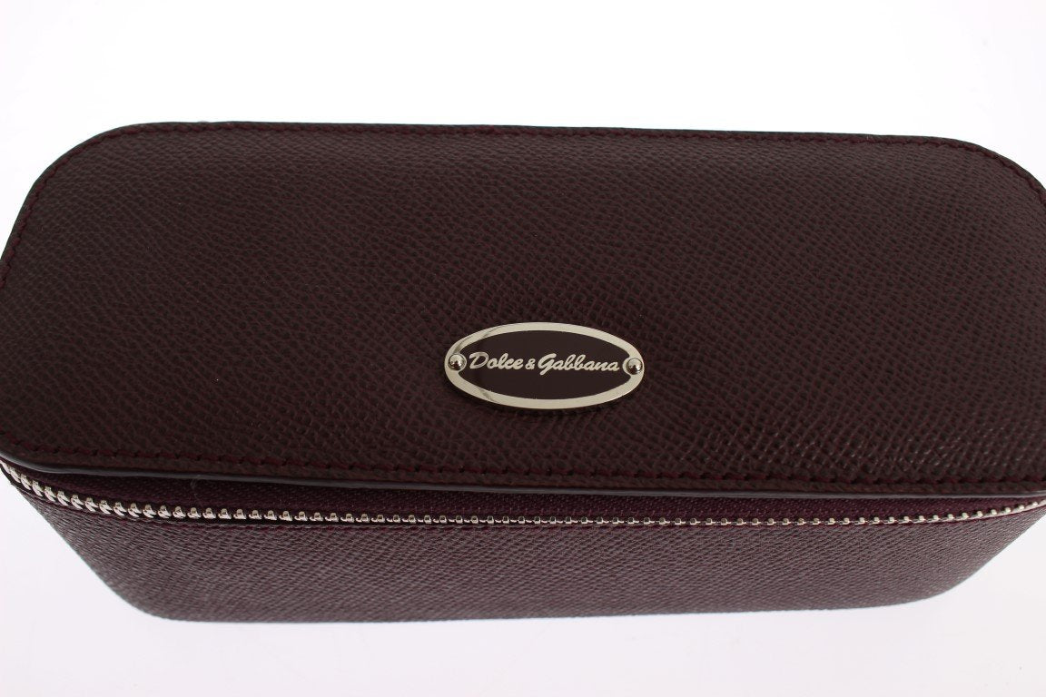 Bordeaux Leather Jewelry Sunglasses Case Box Organizer