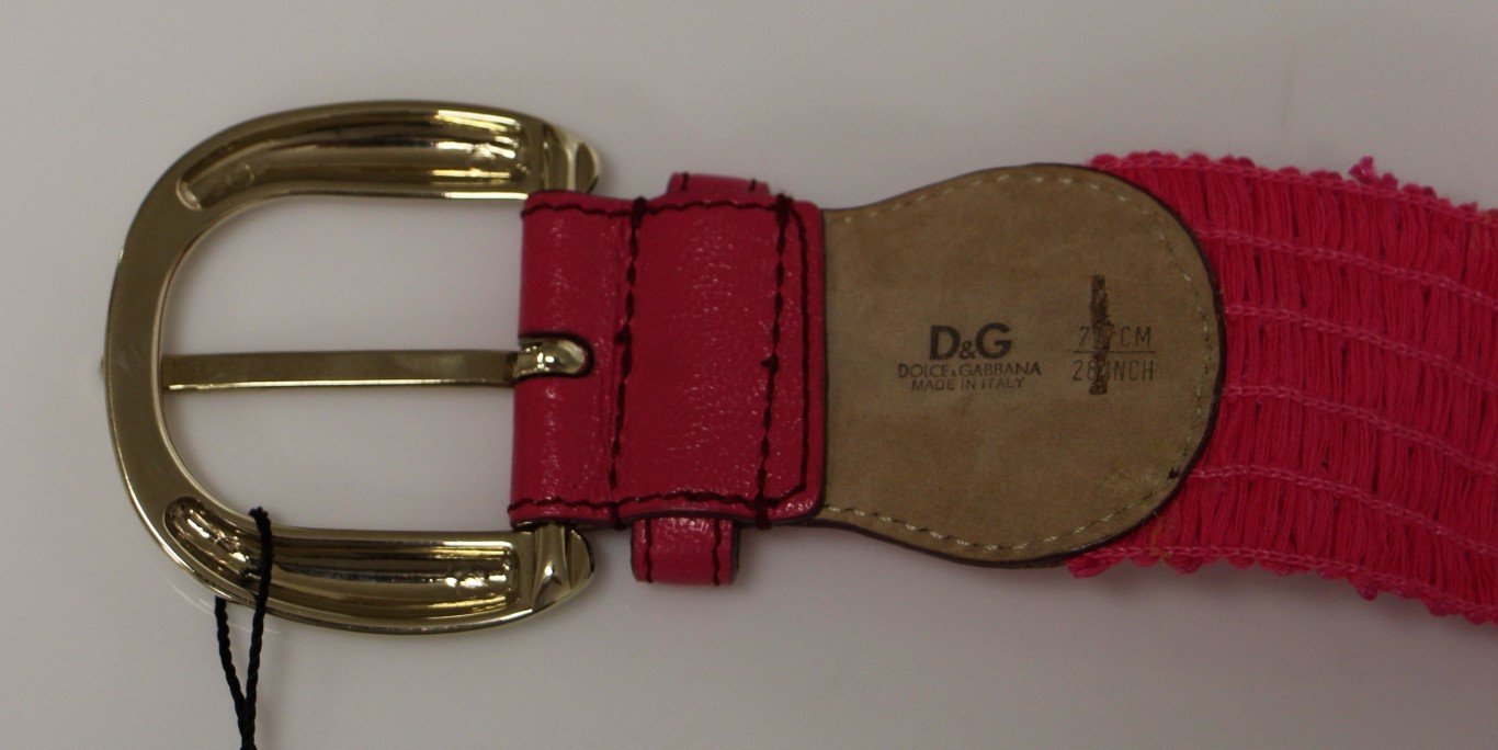 Purple Cotton Stretch Logo Belt