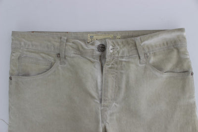Beige Wash Cotton Slim Skinny Fit Jeans