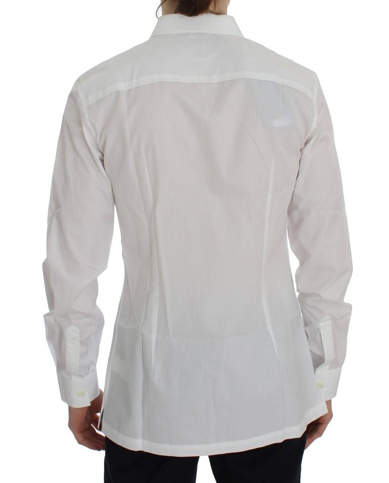 White Cotton Slim Fit Formal Shirt