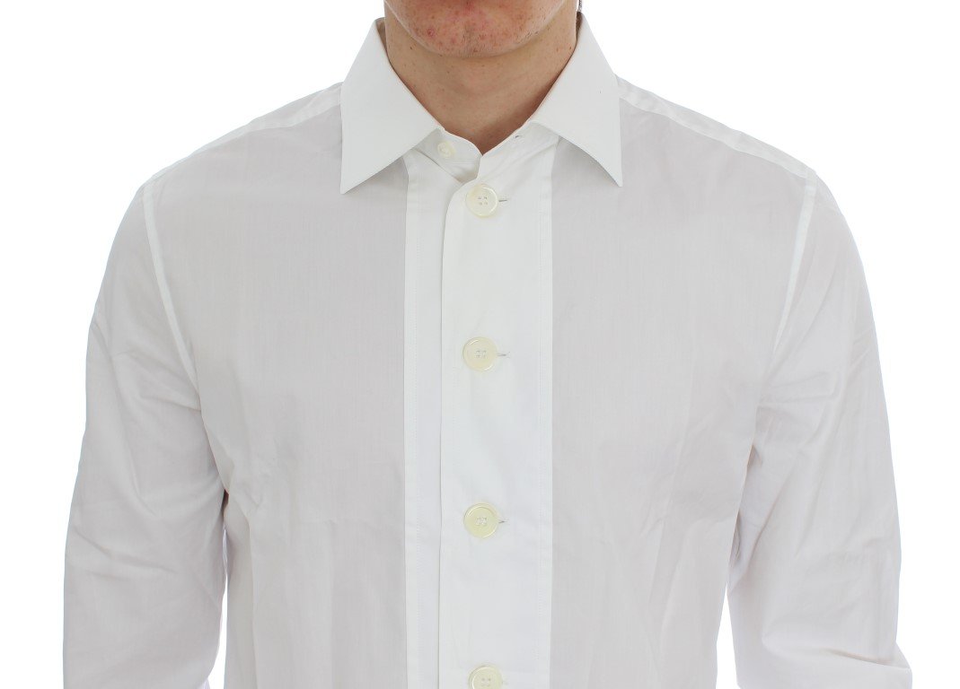 White Cotton Slim Fit Formal Shirt