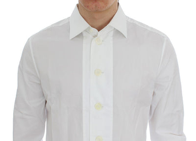 White Cotton Slim Fit Formal Shirt