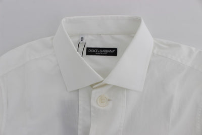 White Cotton Slim Fit Formal Shirt