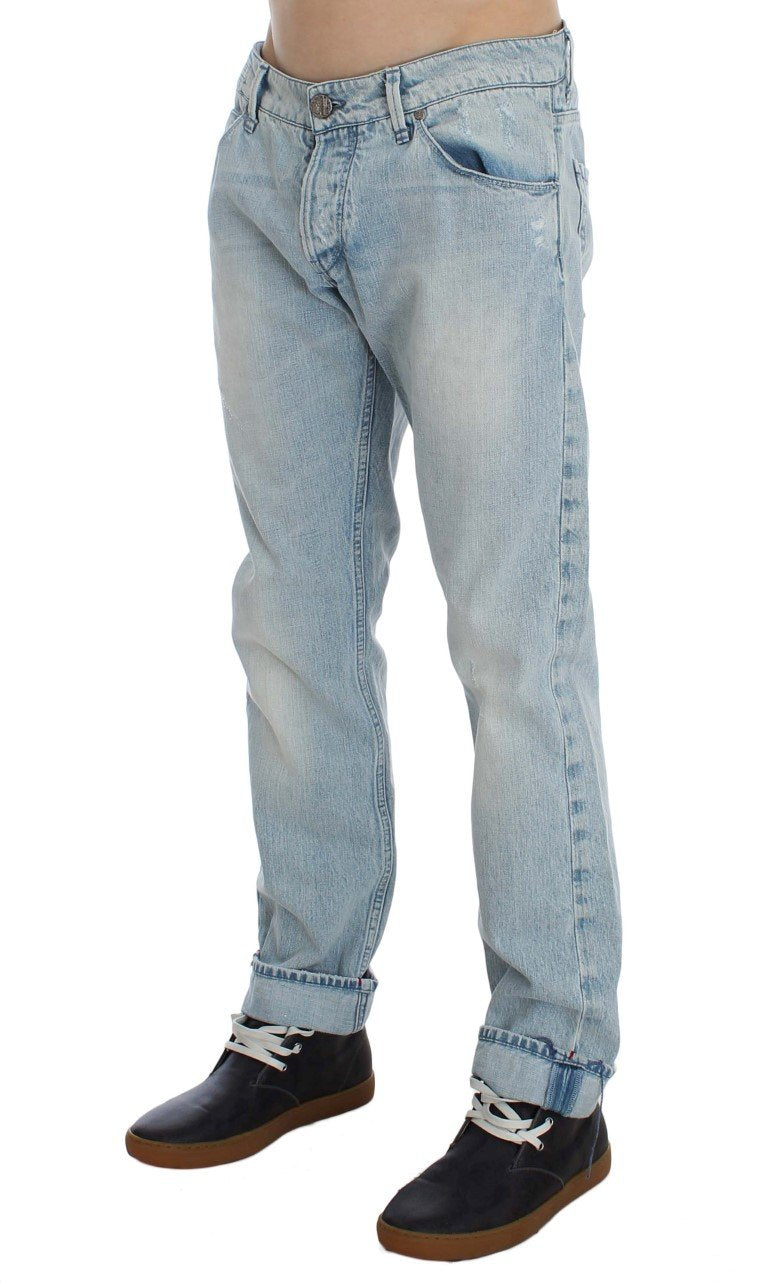 Blue Wash Cotton Low Waist Fit Jeans
