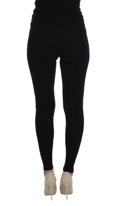 Black Cashmere Stretch Waist Tights Pants