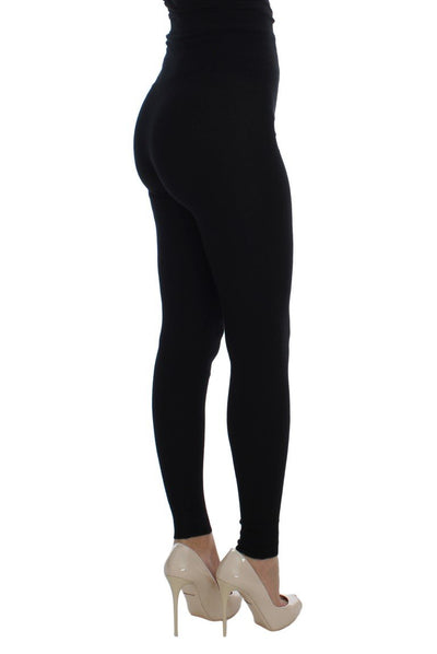 Black Cashmere Stretch Waist Tights Pants