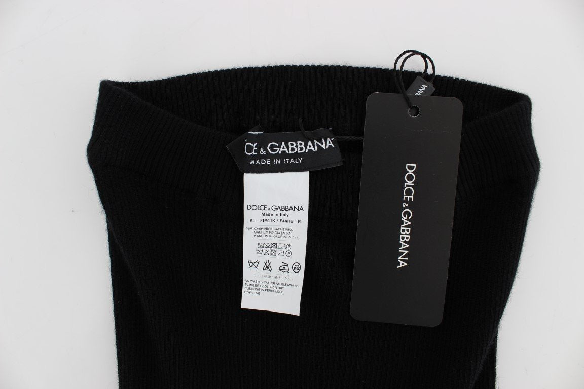 Black Cashmere Stretch Waist Tights Pants