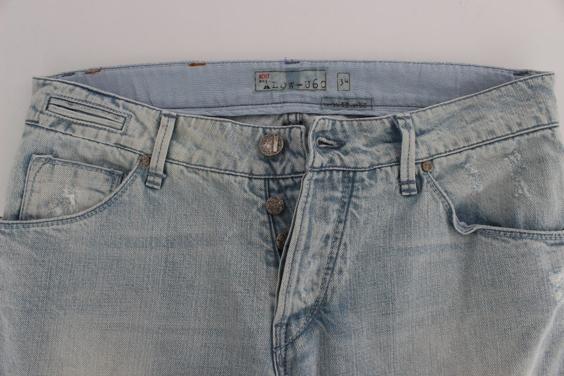 Blue Wash Cotton Low Waist Fit Jeans