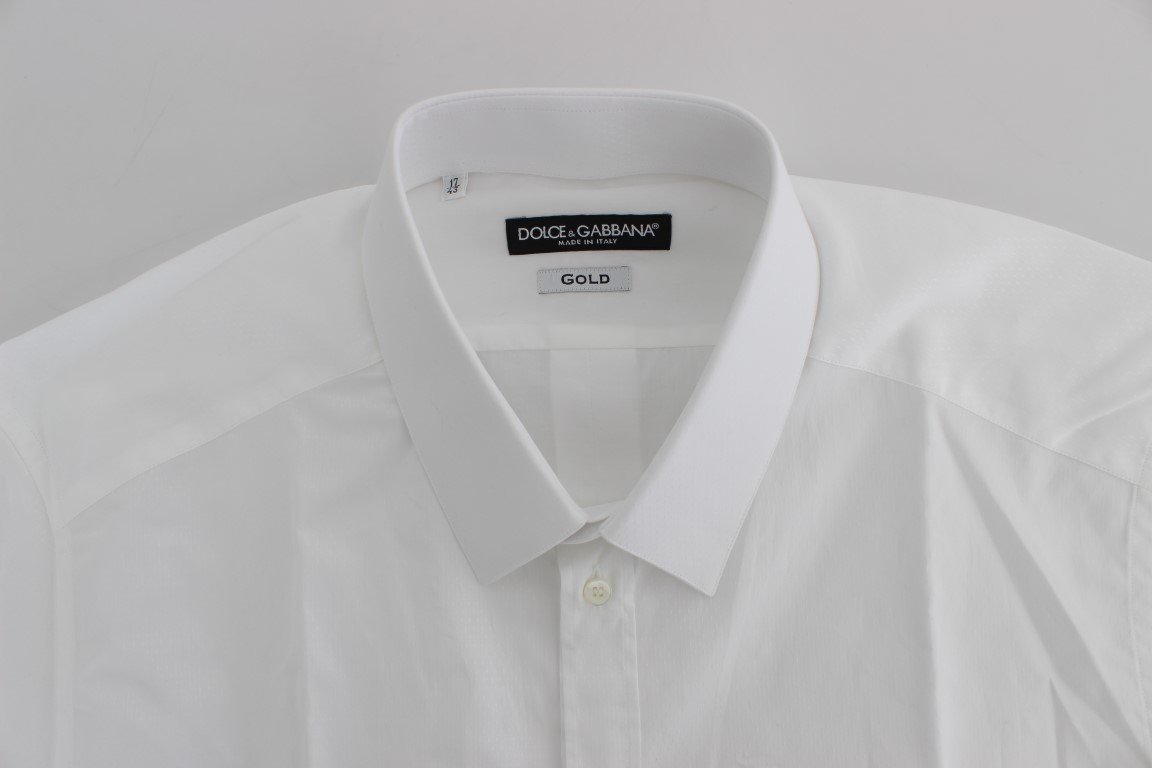 White Striped Slim Fit Cotton Shirt
