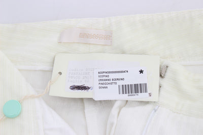 White Striped Straight Fit Pants