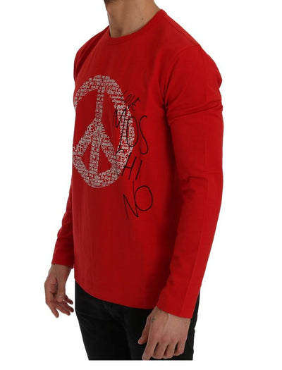 Red Motive Print Cotton T-Shirt