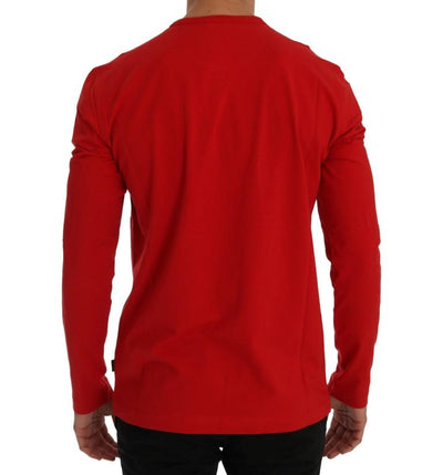 Red Motive Print Cotton T-Shirt