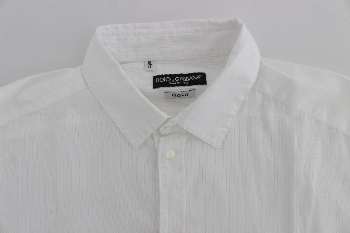 White Striped Slim Fit Cotton Shirt