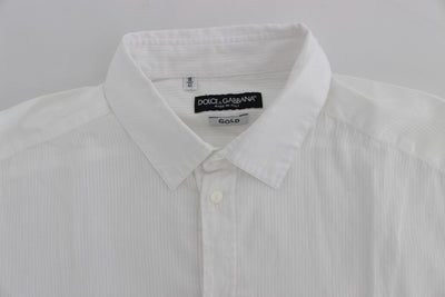 White Striped Slim Fit Cotton Shirt