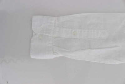 White Striped Slim Fit Cotton Shirt