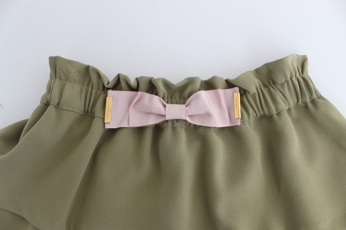 Green mini skirt