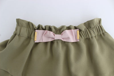 Green mini skirt