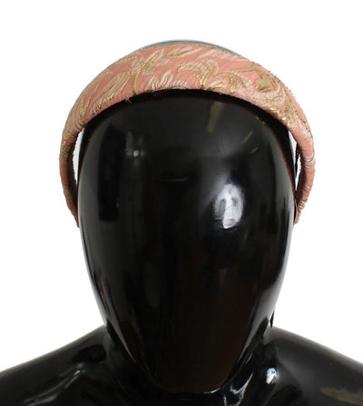 Pink Gold Brocade Silk Headband