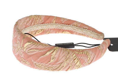 Pink Gold Brocade Silk Headband