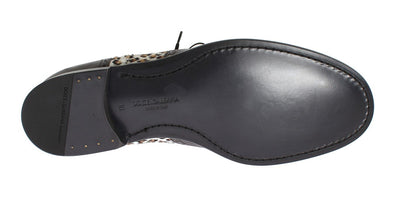 Brown Leather Pony Hair Oxford Shoes