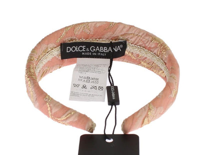 Pink Gold Brocade Silk Headband
