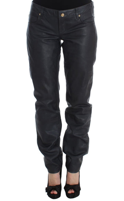 Black Leather Loose Fit Pants