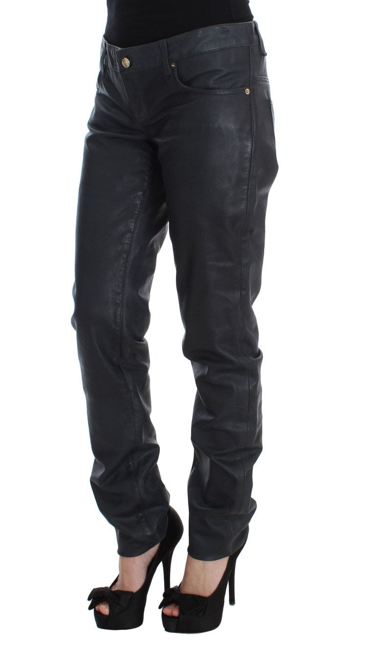 Black Leather Loose Fit Pants