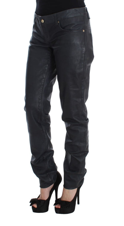 Black Leather Loose Fit Pants