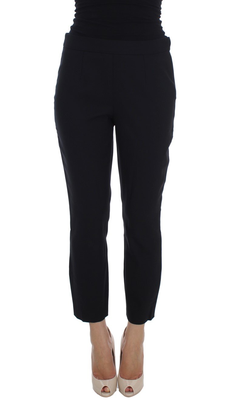 Black Wool Stretch Formal Dress Pants