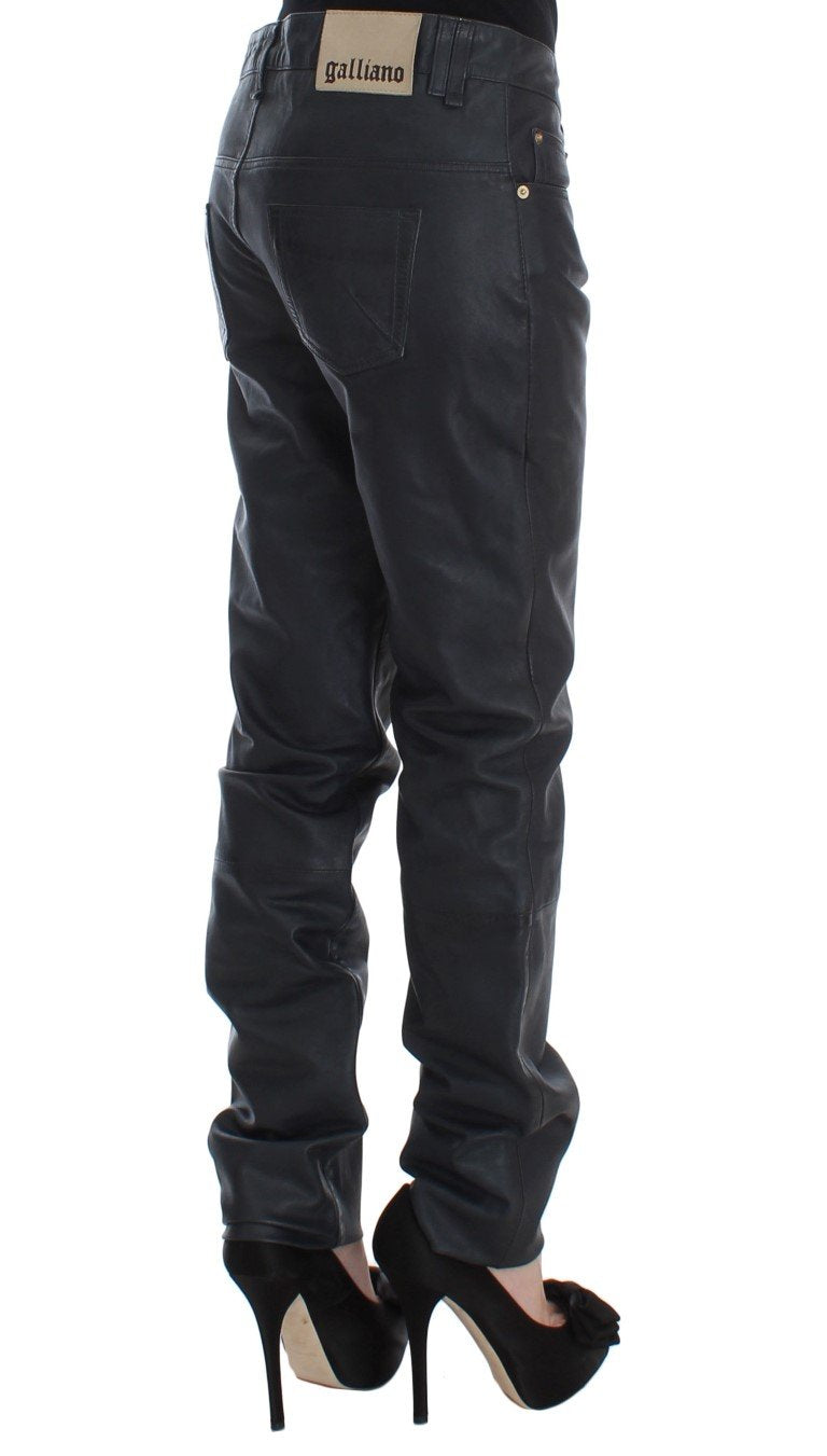 Black Leather Loose Fit Pants