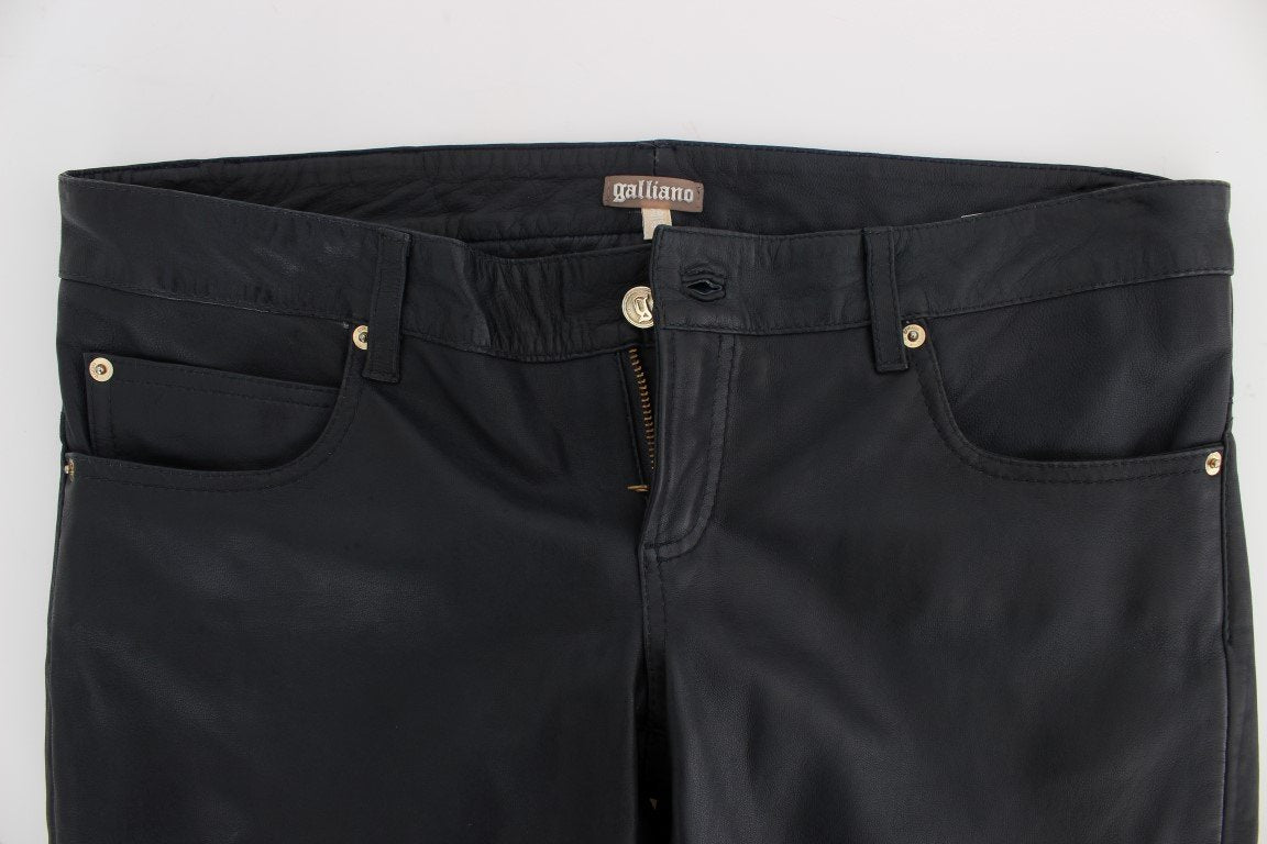 Black Leather Loose Fit Pants