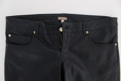 Black Leather Loose Fit Pants
