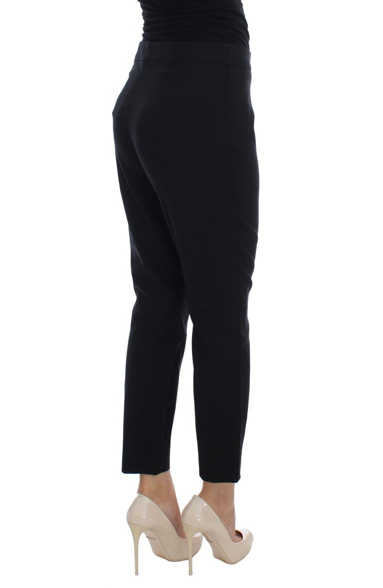 Black Wool Stretch Formal Dress Pants