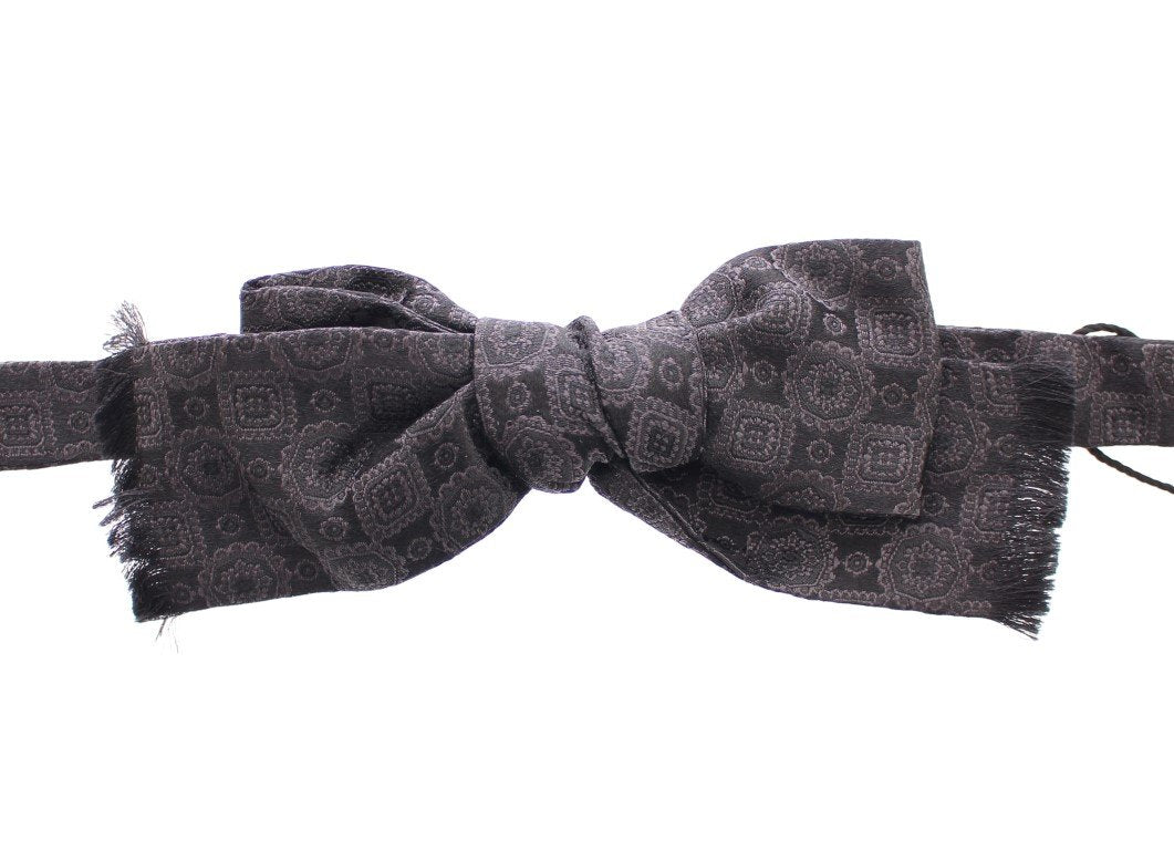 Black Silk Baroque Fantasi Untied Bow Tie