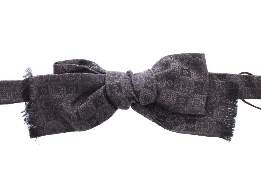 Black Silk Baroque Fantasi Untied Bow Tie