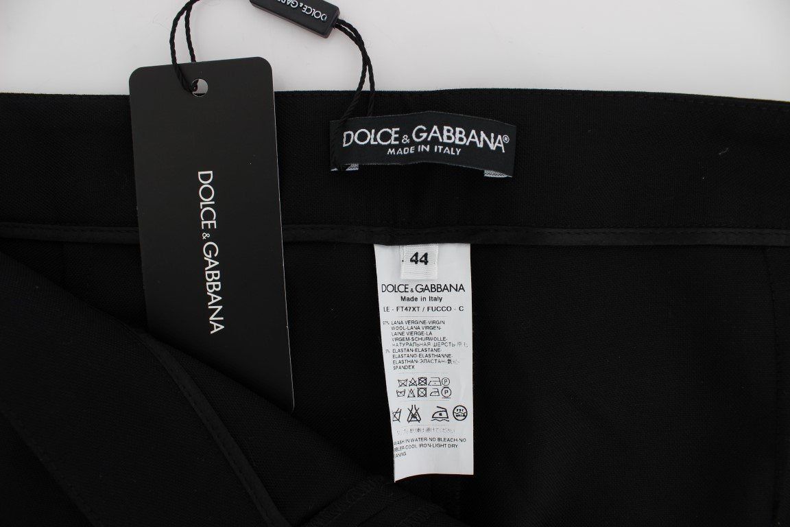 Black Wool Stretch Formal Dress Pants