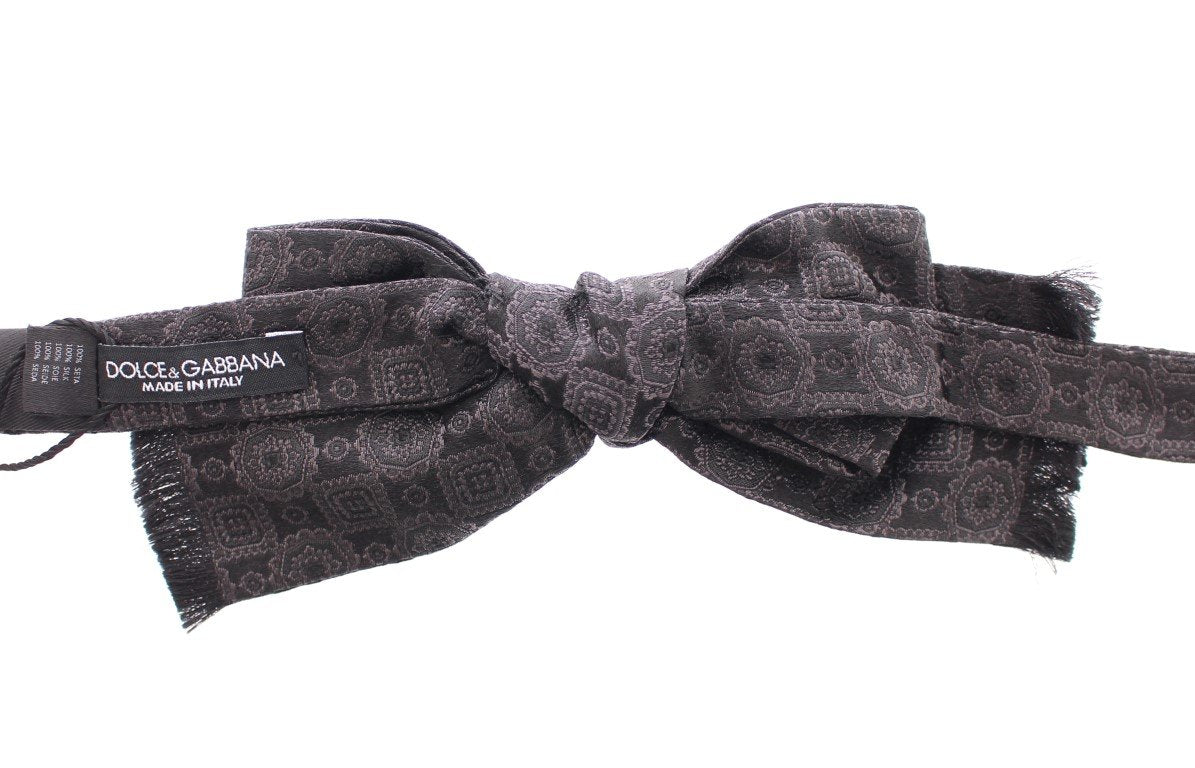 Black Silk Baroque Fantasi Untied Bow Tie
