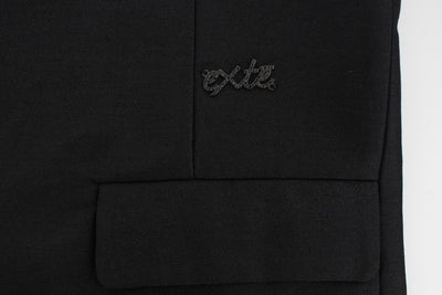 Black One Button Three Piece Suit