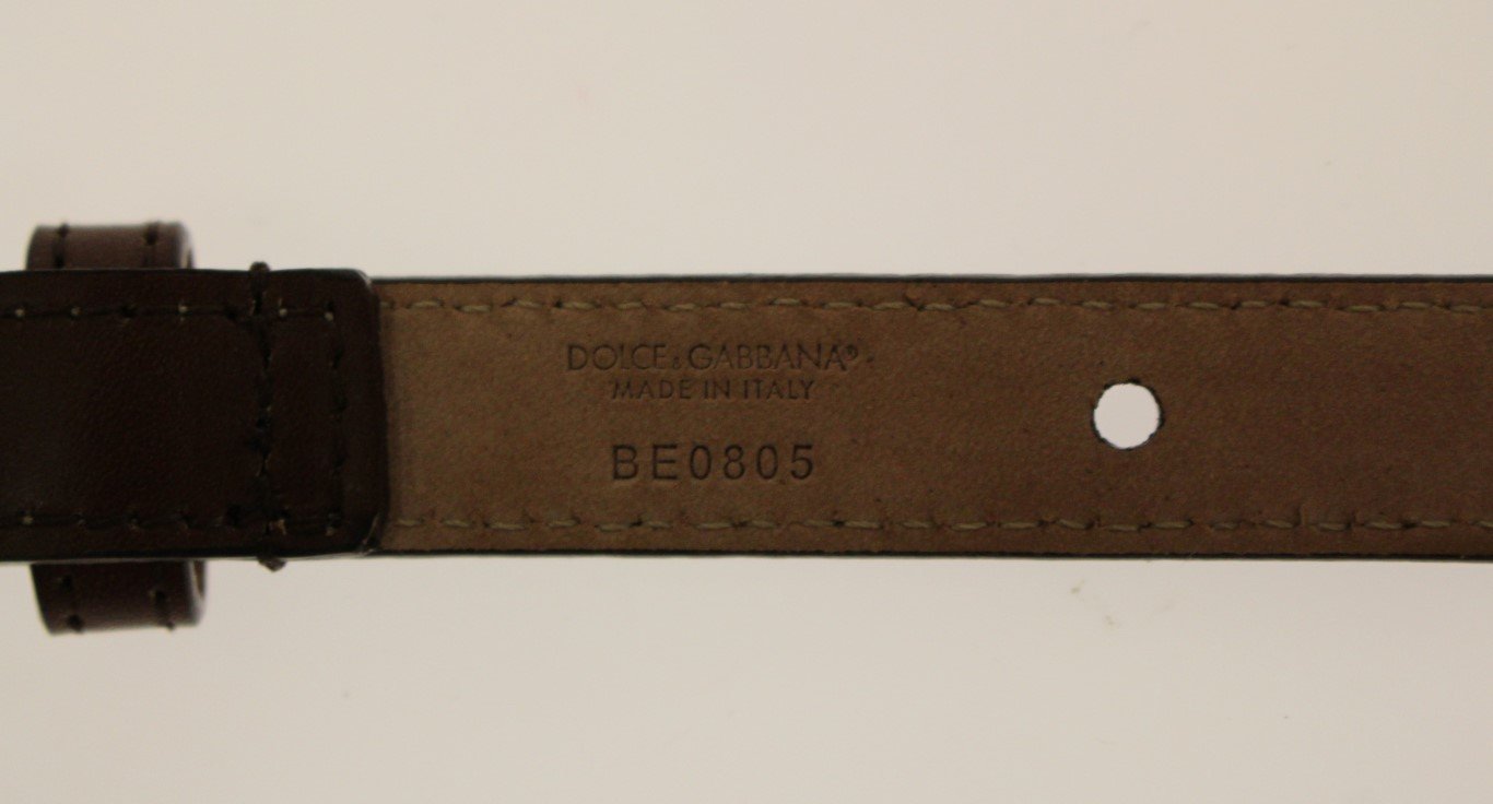 Brown Leather Logo Waist Belt