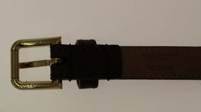 Brown Leather Logo Waist Belt