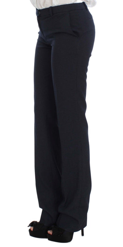 Blue Stretch Cotton One Button Suit