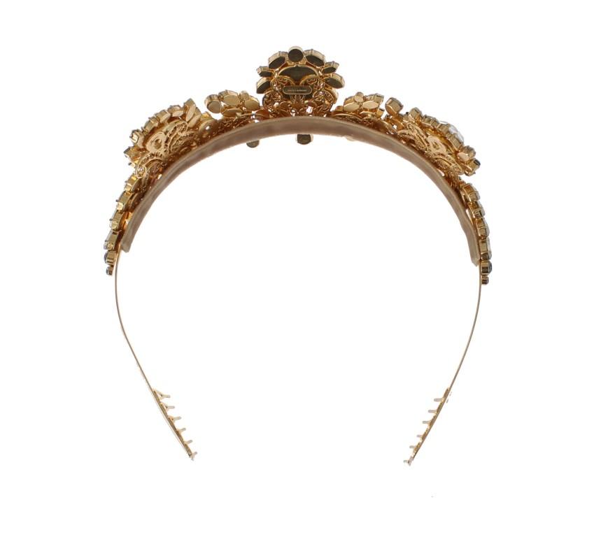Gold Brass Crystal Sicily Diadem NATALE Crown