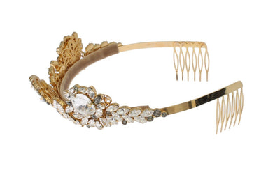 Gold Brass Crystal Sicily Diadem NATALE Crown