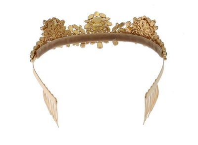 Gold Brass Crystal Sicily Diadem NATALE Crown