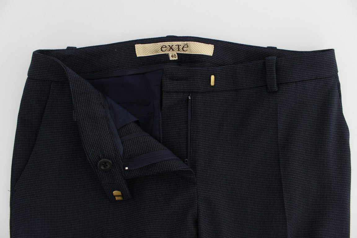 Blue Stretch Cotton One Button Suit